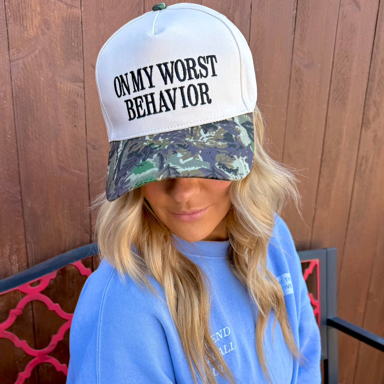 On My Worst Behavior Trucker Hat