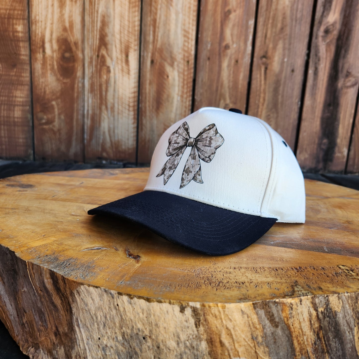 Camo Bow Trucker Hat Black