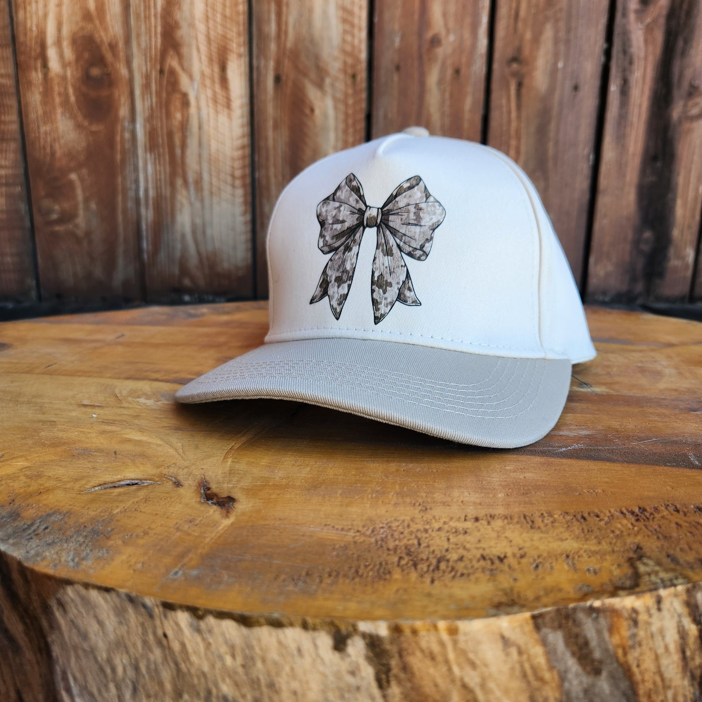 Camo Bow Trucker Hat Tan