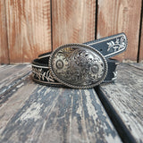 Western Embroidered Belt Black