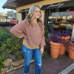 Balloon Sleeve Soft Sweater Mocha