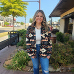 Black Mix Fleece Aztec Jacket