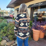 Black Mix Fleece Aztec Jacket