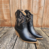 Black Blazing Western Bootie