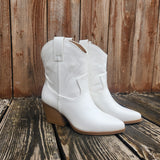 White Blazing Western Bootie