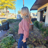 Mauve Waffle Long Sleeve Top