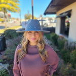 Gray Western Cross Weave Felt Hat