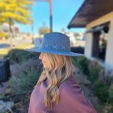 Gray Western Cross Weave Felt Hat