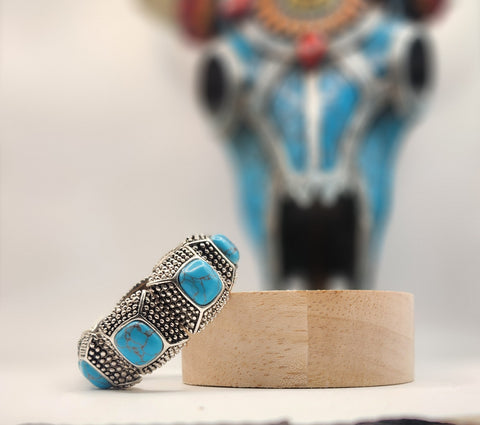 Turquoise Square Silver Bracelet