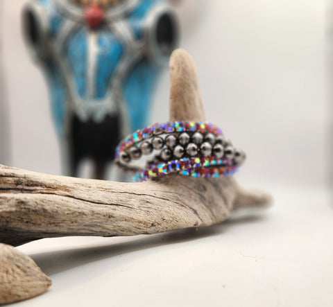 Navajo Beaded Pink Bracelet Set