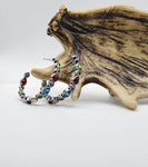 Multi Color Jeweled Hoop Earring