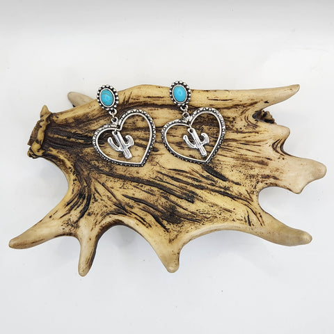 Heart Shape Cactus Earring