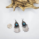 Turquoise Medallion Fringe Earring