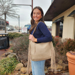 MW Concealed Carry Fringe Hobo Bag Tan