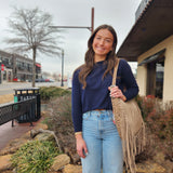 MW Concealed Carry Fringe Hobo Bag Tan