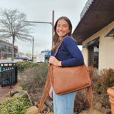 MW Concealed Carry Fringe Hobo Bag Brown