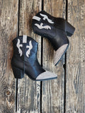 Black Sparkle Western Zane Bootie