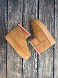 Tan Stitched Platform Solid Bootie