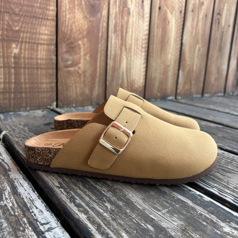 Tan Berk Slip On Mule