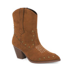 Brown Studded Western Zane Bootie