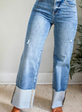 Risen High Rise Ankle Cuff Jean