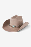 Embellished Concho Taupe  Cowboy Western Hat