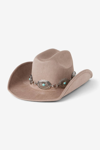 Embellished Concho Taupe  Cowboy Western Hat