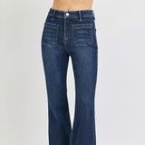 Risen High Rise Flare Patch Pocket Jeans