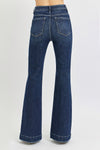 Risen  HIGH RISE FLARE FRONT PATCH POCKET JEANS