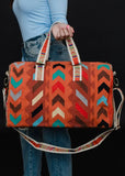 Panache Orange & Multicolored Aztec Duffel Bag