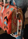 Panache Orange & Multicolored Aztec Duffel Bag