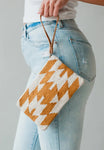 Panache Cream & Camel Aztec Wristlet