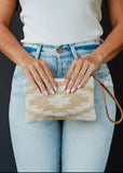 Panache Cream & Tan Aztec Wristlet