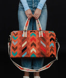 Panache Orange & Multicolored Aztec Duffel Bag