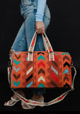 Panache Orange & Multicolored Aztec Duffel Bag