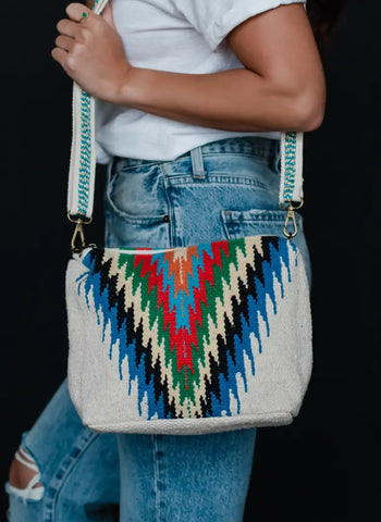 Panache Beige & Multicolored Aztec Crossbody