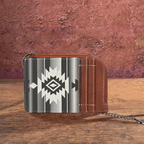 Wrangler Southwestern Art Print Mini Zip Card Case -Gray