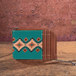Wrangler Southwestern Art Print Mini Zip Card Case -Turquoise