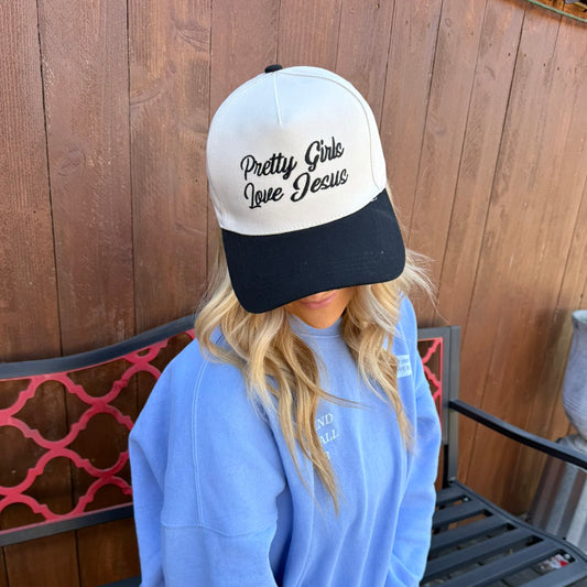 Pretty Girls Love Jesus Hat Black