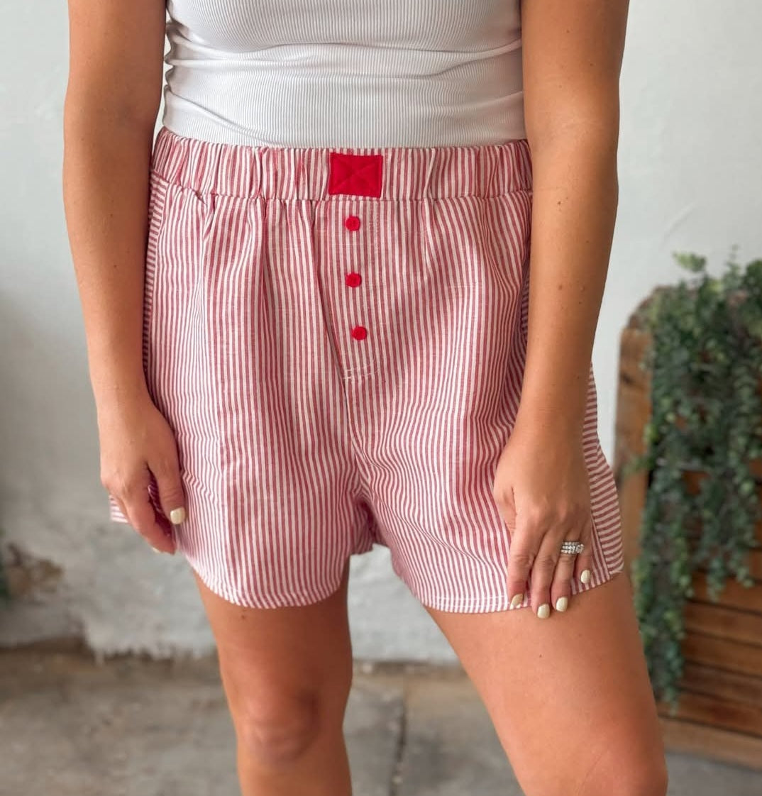 Red Striped Shorts