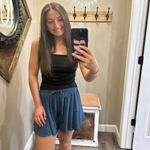 Blue Distressed Hem Shorts