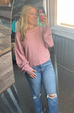 Ribbed Crew Neck Balloon Sleeve Top