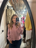 Ribbed Crew Neck Balloon Sleeve Top