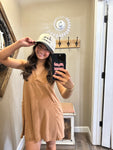 Mineral Wash Tank Dress Tan