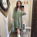 Olive High Low Maxi Dress