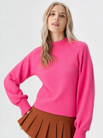 Mock Neck Pink Top