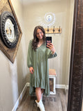 Olive High Low Maxi Dress