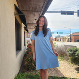 Dusty Blue T Shirt  Dress