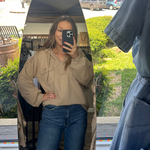 Long Sleeve Hoodie Top Mocha