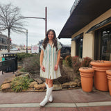 Striped Blue Green Ombre Dress